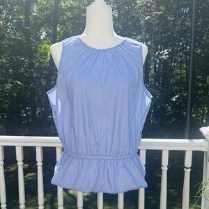 Treasure & Bond Sleeveless chambray peplum Blue Top